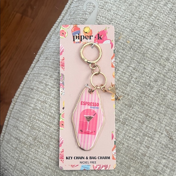 Piper K Handbags - Piper K Pink Espresso Martini Key Chain & Bag Charm